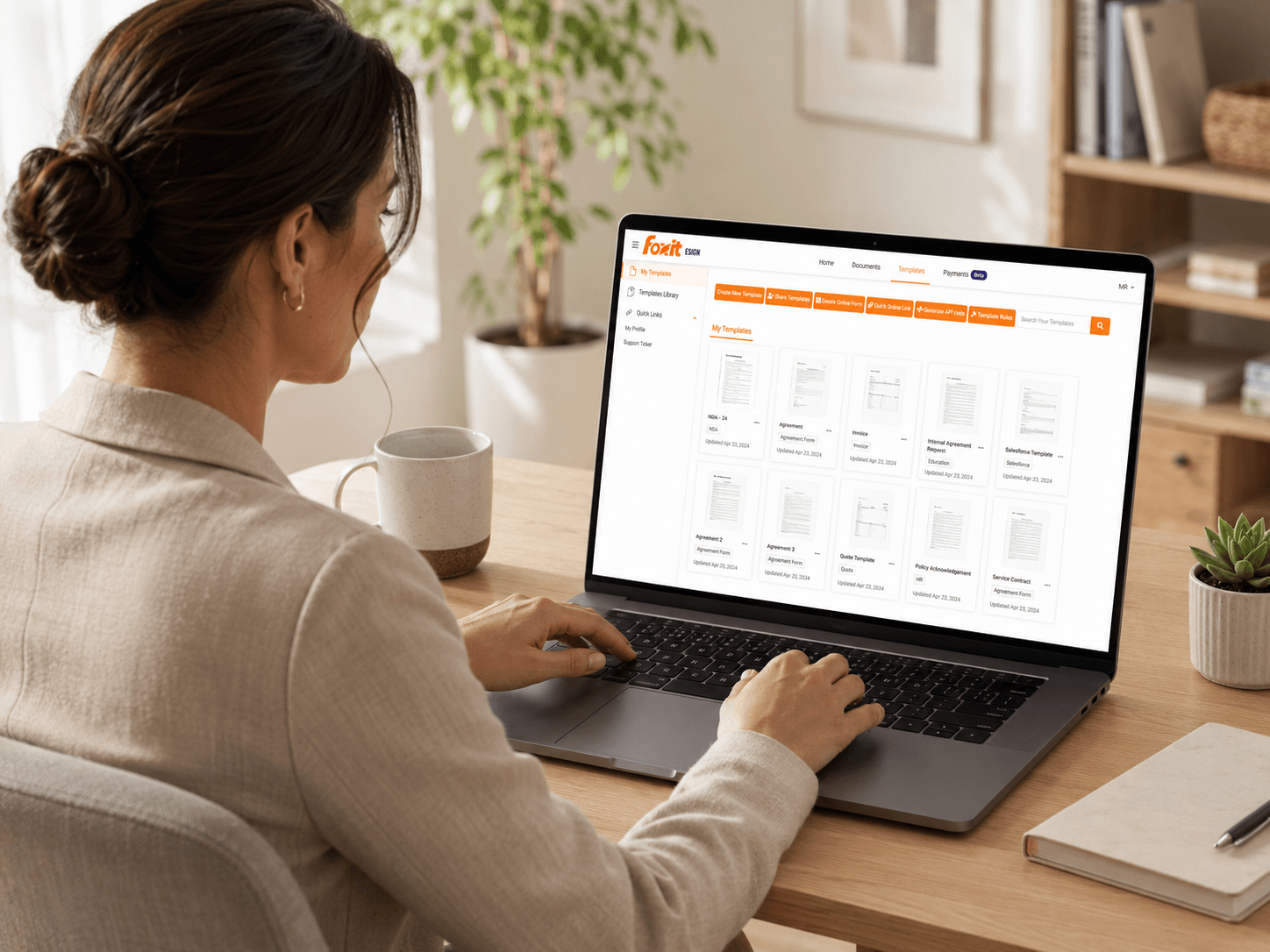 Reusable agreement templates in Foxit eSign