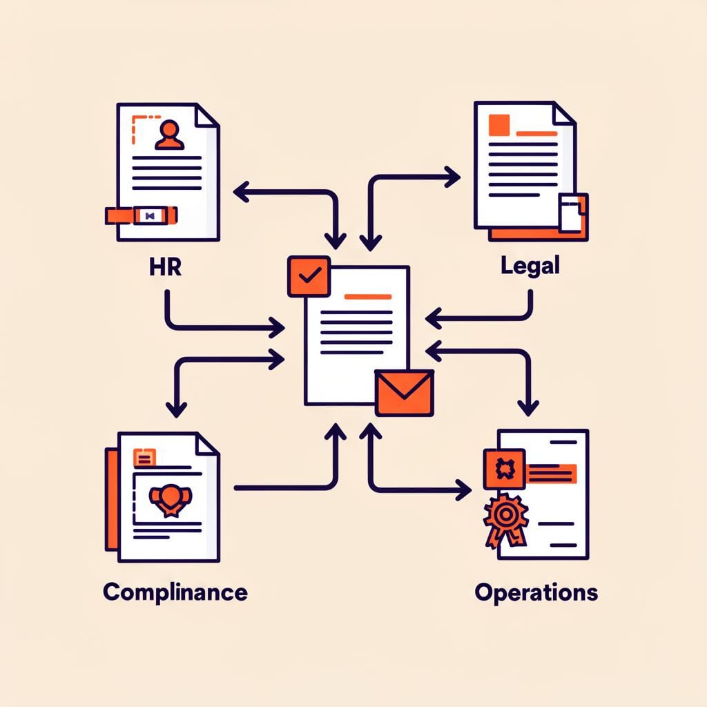 Connected business workflows across HR, Legal, Compliance, and Operations