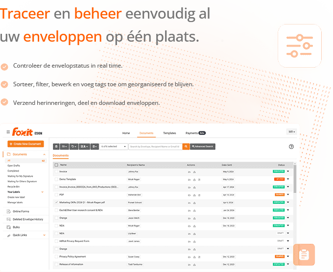 Uitgebreide tracering van documenten